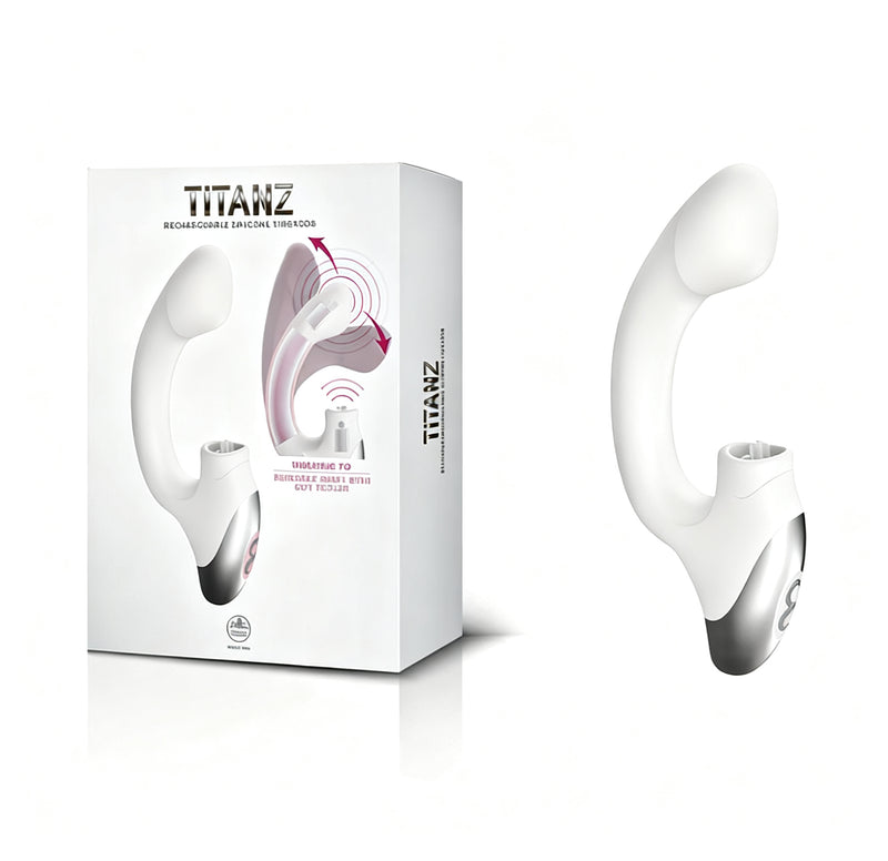 Excellent Power - TITANA - Rechargeable Silicone Stimulator 舔震強力G點震動棒 白色