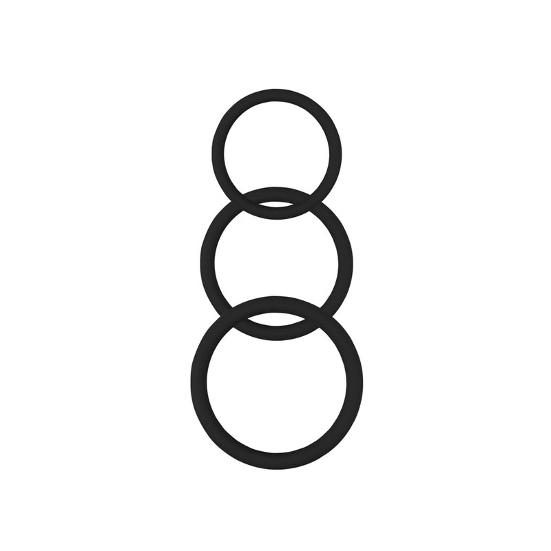CHISA - Magnum Force Cock Ring 矽膠延時環 3件裝 黑色