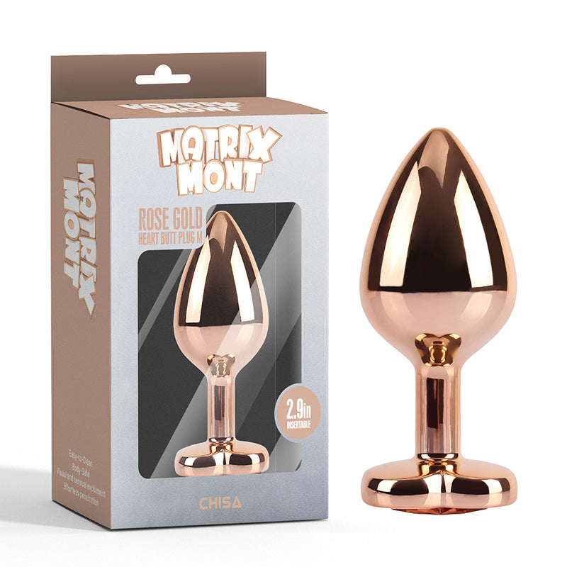 CHISA - Rose Gold Heart Butt Plug 玫瑰金 心形後庭塞 中碼