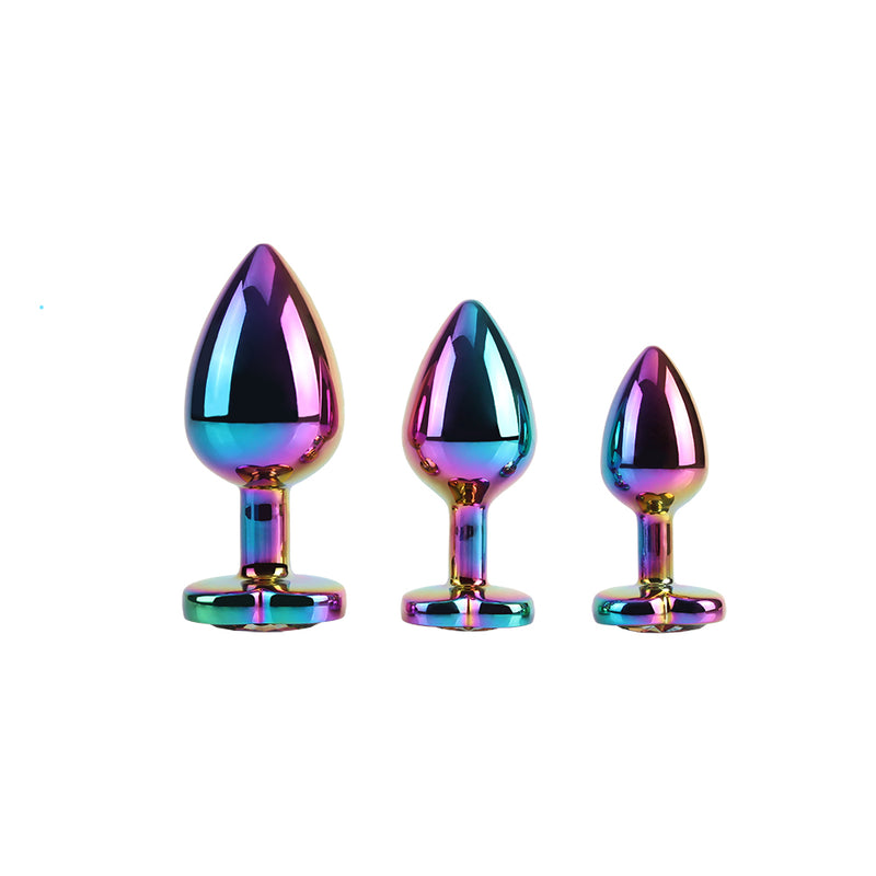 CHISA - Rainbow Heart Butt Plug Set 彩虹心型後庭塞套裝 3件裝