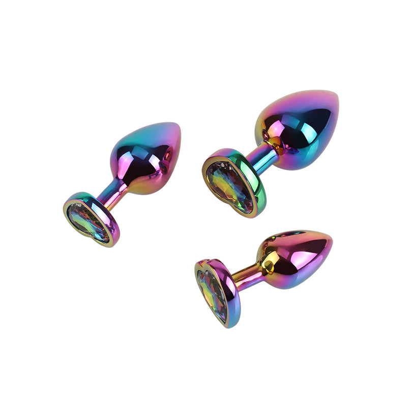 CHISA - Rainbow Heart Butt Plug Set 彩虹心型後庭塞套裝 3件裝