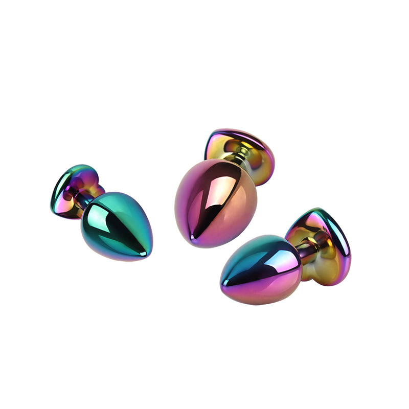 CHISA - Rainbow Heart Butt Plug Set 彩虹心型後庭塞套裝 3件裝