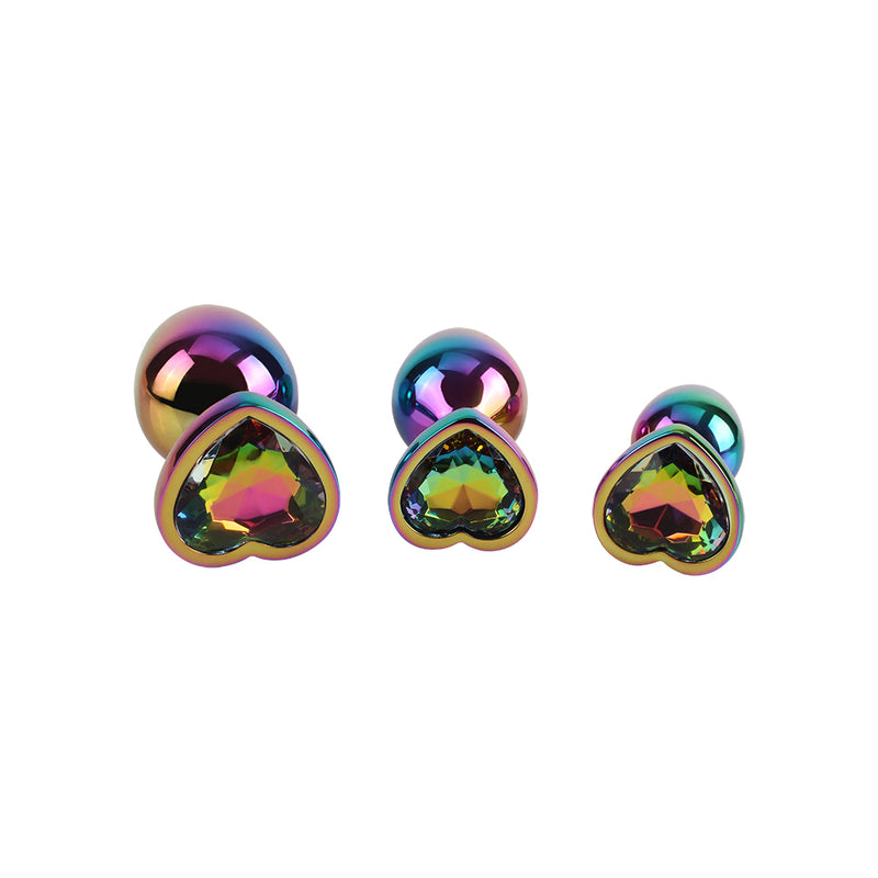 CHISA - Rainbow Heart Butt Plug Set 彩虹心型後庭塞套裝 3件裝