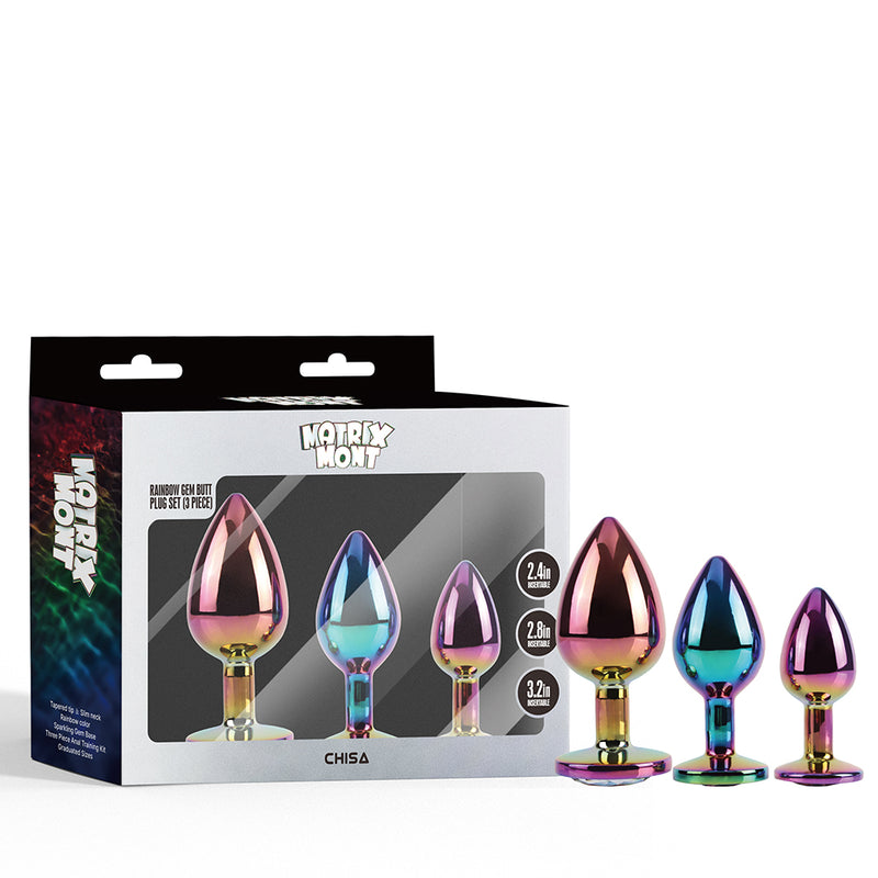 CHISA - Rainbow Gem Butt Plug Set 彩虹寶石後庭塞套裝 3件裝