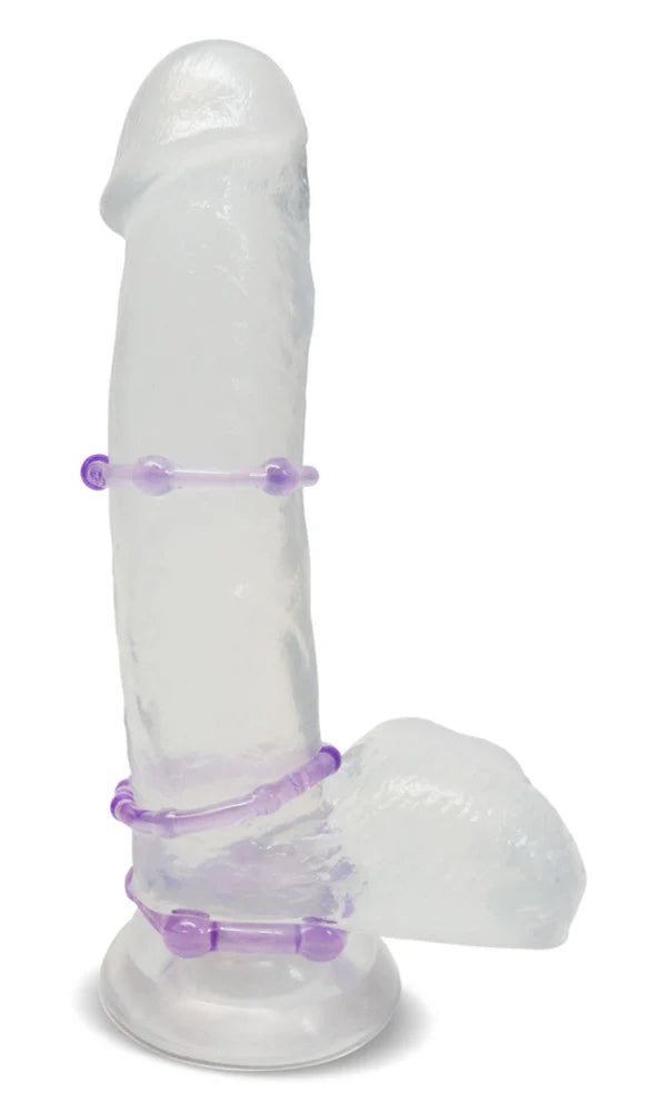 Blush(美國) Stay Hard - Beaded Penis Rings 矽膠延時環 透明 (3件裝)