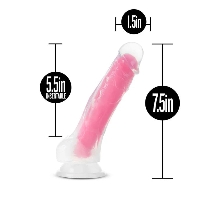 Blush(美國) Neo Elite -  Paradise Glow 7.5'' Long Dildo 7.5吋假陽具 深霓虹粉紅
