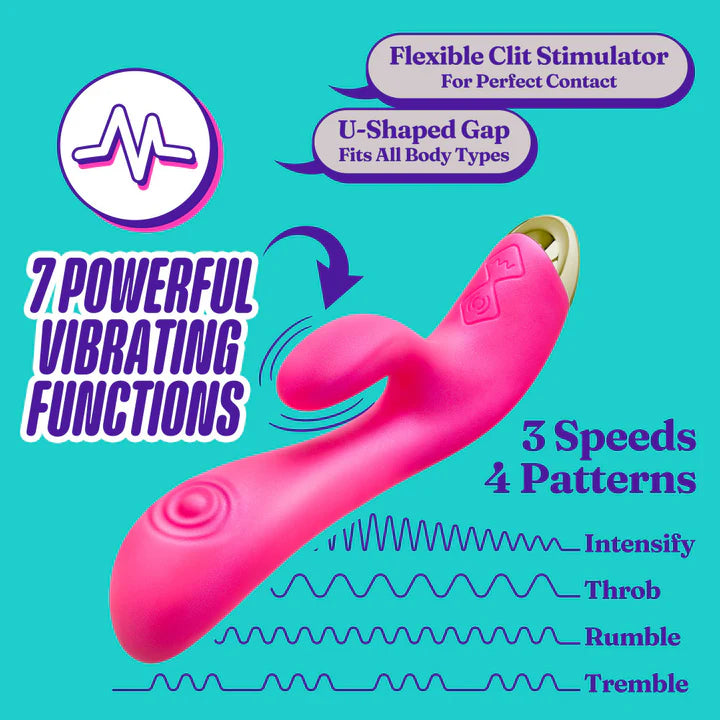 Blush(美國) Aria - Pleasin' AF Silicone Vibrator 雙脈動震動棒 粉紅色