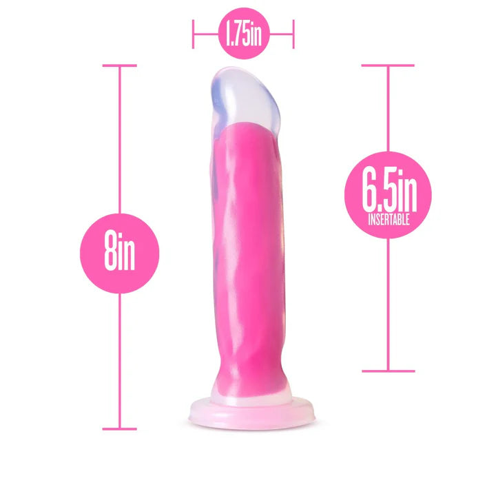 Blush(美國) Neo Elite - Marquee Glow - 8'' Long Dildo 8吋假陽具 深霓虹粉紅