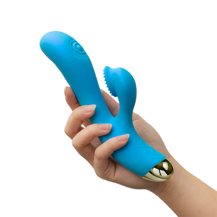 Blush(美國) Aria - Arousing' AF Silicone Vibrator 雙脈動震動棒 藍色