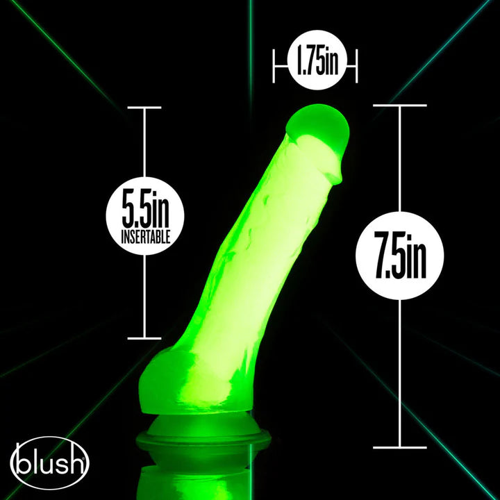 Blush(美國) Neo Elite - Glow 7.5'' Long Dildo 7.5吋假陽具 深霓虹綠