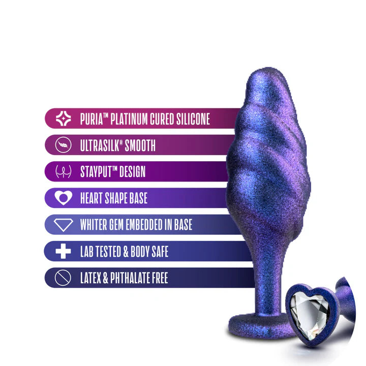 Blush(美國) Anal Adventures Matrix - Bumped Bling Sapphire 4.5寸 閃亮藍寶石 矽膠後庭塞