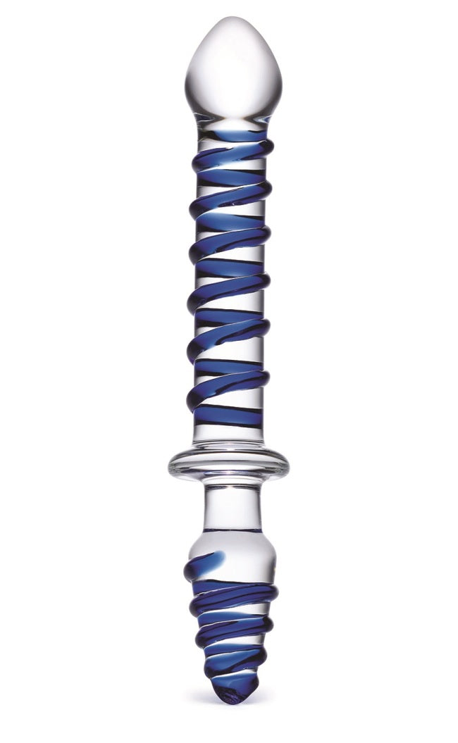 Glas(美國)10″ Mr. Swirly Double Ended Glass Dildo & Butt Plug 雙頭扭紋玻璃棒後庭塞
