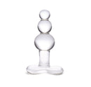 Glas(美國)4" Beaded Glass Butt Plug with Tapered Base 玻璃後庭拉珠塞