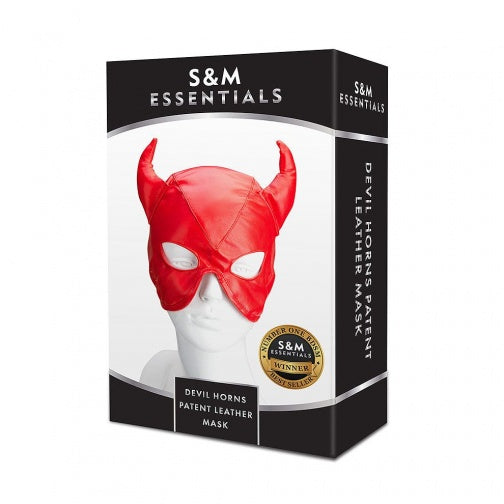 S&M Essentials(美國) Devil Horns Patent Leather mask 魔鬼牛角漆皮面具