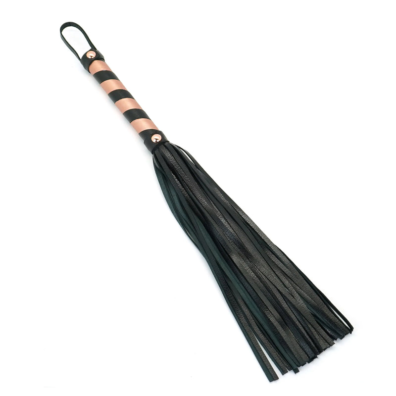 Liebe Seele(日本) Black Leather Flogger 玫瑰金 皮革皮鞭