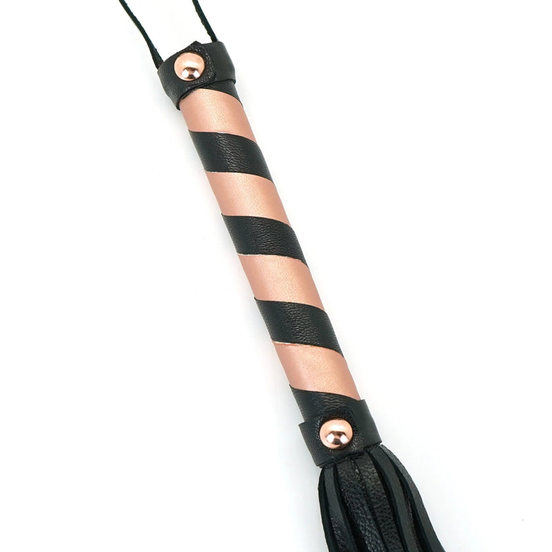 Liebe Seele(日本) Black Leather Flogger 玫瑰金 皮革皮鞭