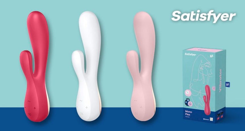 Satisfyer(德國) Mono Flex 手機遙控雙頭震動棒 玫瑰紅/白色/粉色