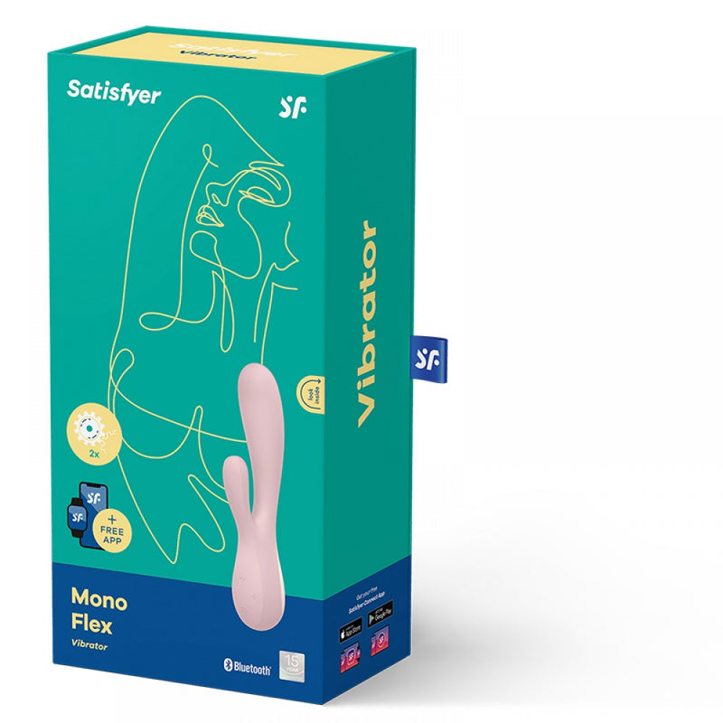 Satisfyer(德國) Mono Flex 手機遙控雙頭震動棒 玫瑰紅/白色/粉色