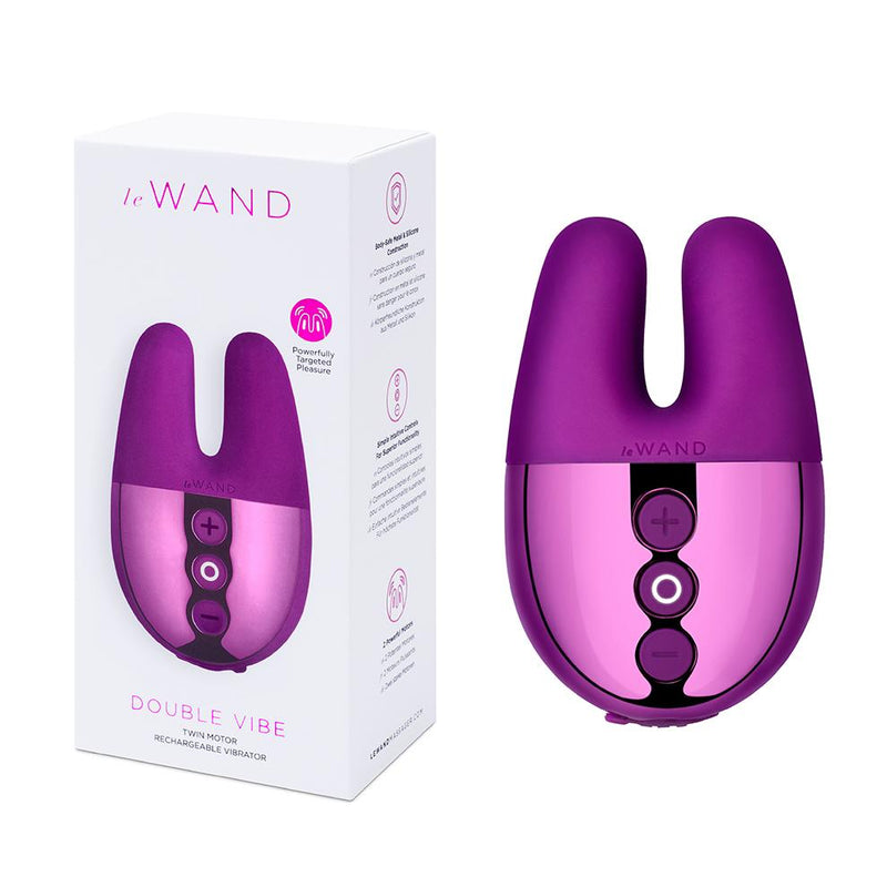 Le WAND(美國) DOUBLE VIBE 充電式雙摩打震動器 白金/紫色