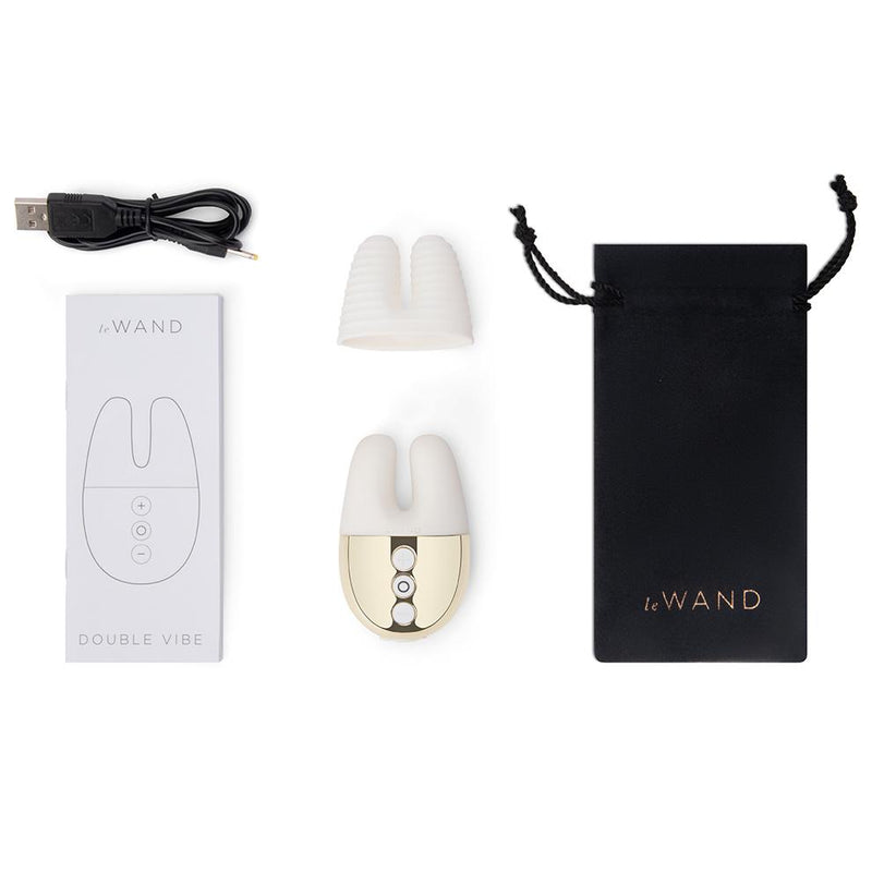 Le WAND(美國) DOUBLE VIBE 充電式雙摩打震動器 白金/紫色