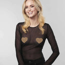 Bijoux Indiscrets(西班牙) Flash · Heart Pasties 可重用閃亮心形乳貼 金色/ 黑色