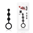 Hustler(美國) All About Anal Silicone Anal Beads 3 Balls 5.5吋拉珠型後庭塞 黑色/桃紅色