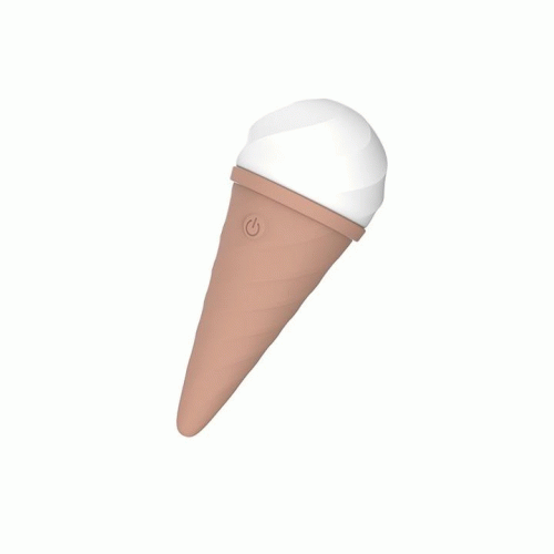 YY HORSE - 冰淇淋甜筒震動器 香草白/莓果粉