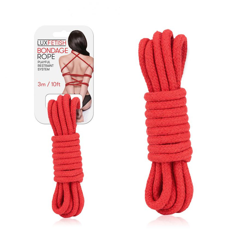 Lux Fetish(美國) Bondage Rope 綑綁綿繩 黑色/紅色