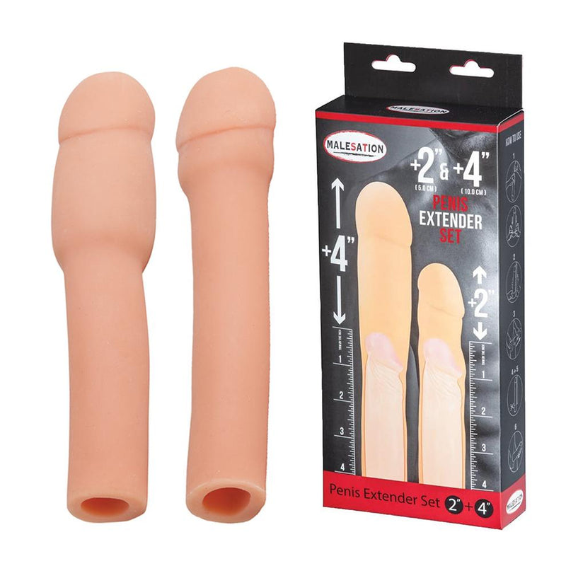 Malesation(美國) Penis Extender Set 2" + 4" 陰莖延長延時套